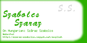 szabolcs szaraz business card