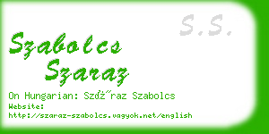 szabolcs szaraz business card